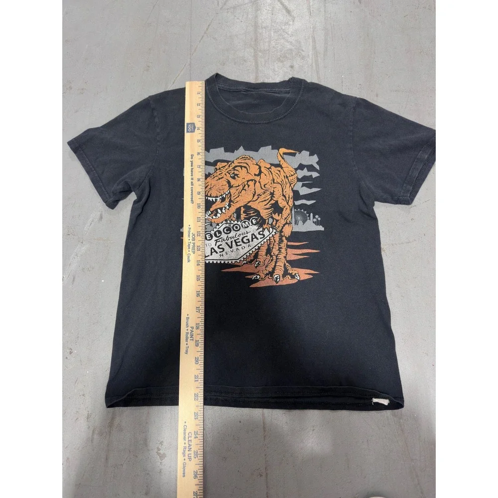 Y2K Las Vegas T-Rex Dinosaur Graphic Black Souvenir Tee Women Small - Picture 3 of 5